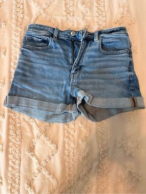 American Eagle Outfitters Light Blue Rolled Cuff Denim Shorts
